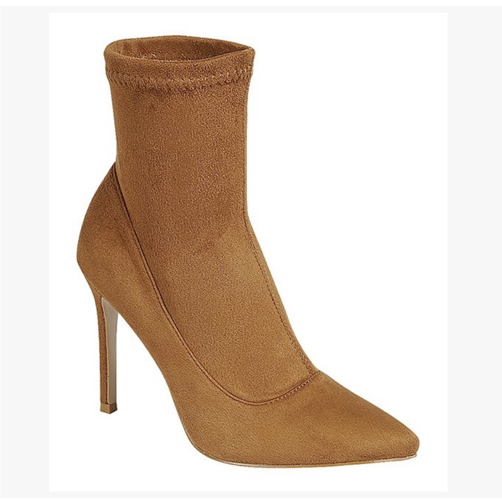 Tan stiletto booties